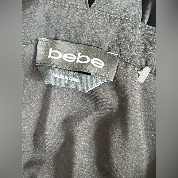 New Bebe Black Pleated Ruffle Midi Dress Size 4 - Picture 10 of 13